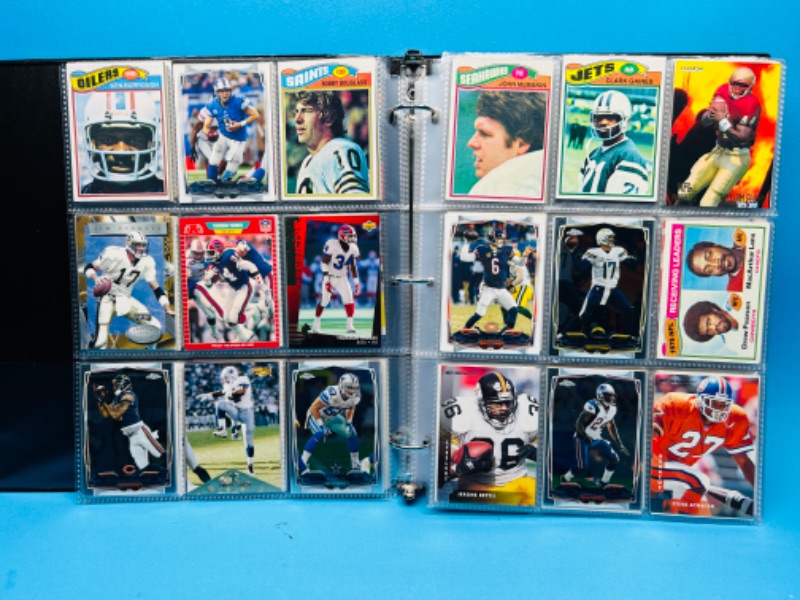 Photo 10 of 698927… 288 mixed football cards in binder - some older ones may have wear from age