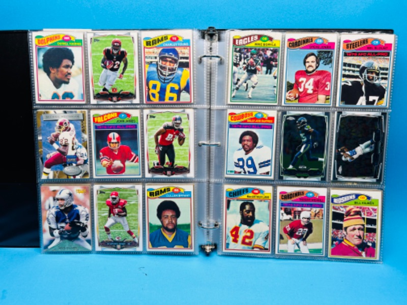 Photo 2 of 698927… 288 mixed football cards in binder - some older ones may have wear from age