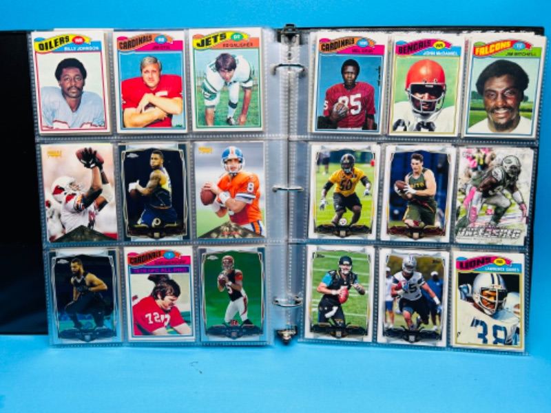 Photo 4 of 698927… 288 mixed football cards in binder - some older ones may have wear from age