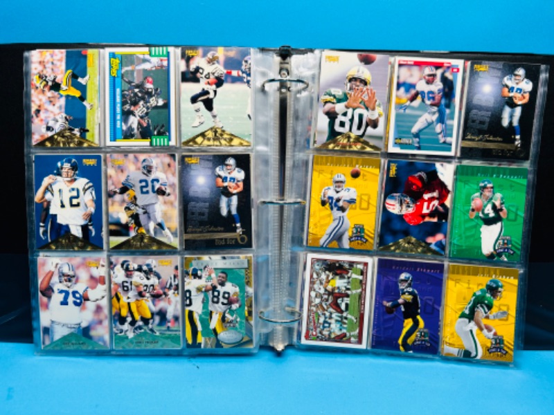 Photo 1 of 698928… 306 mixed football trading cards in binder -some older ones may have wear from age