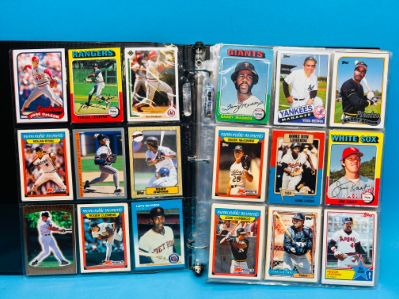 Photo 1 of 698931…360 mixed baseball trading cards in binder - older ones may show wear