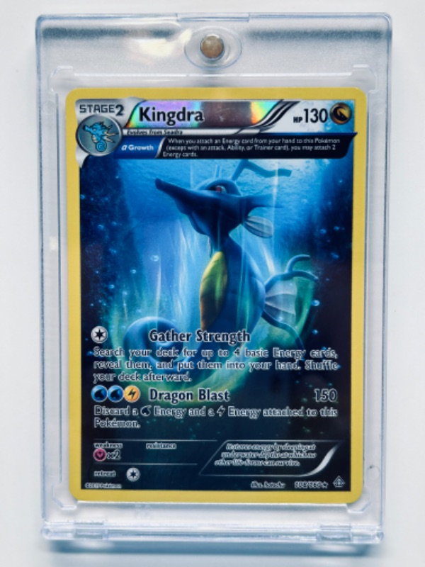 Photo 1 of 698936…Pokémon Kingdra card 108/160 in hard plastic case 