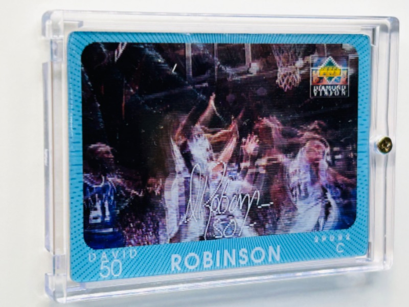 Photo 2 of 698939…Upper Deck 3-D David Robinson card in hard plastic case 