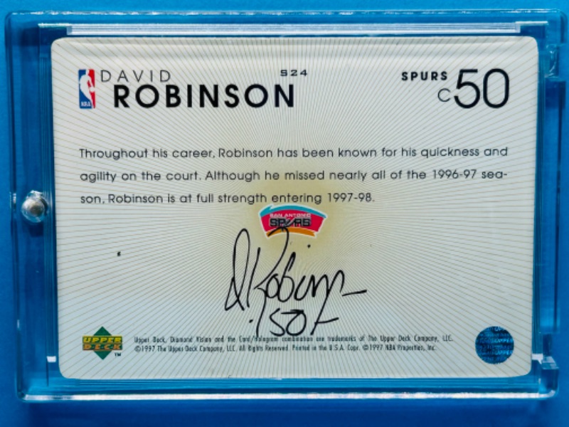 Photo 1 of 698939…Upper Deck 3-D David Robinson card in hard plastic case 