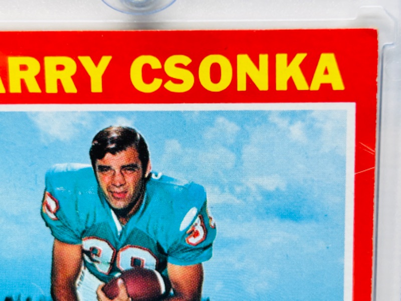 Photo 4 of 698943…vintage Larry Csonka card 45 in hard plastic case- may have wear from age