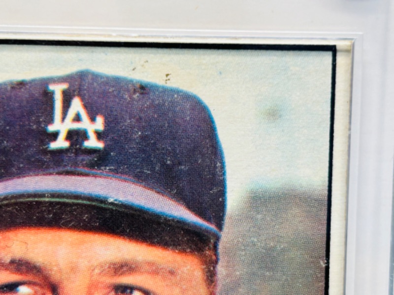 Photo 5 of 698948…1961 Don Drysdale card 260  in hard plastic case -wear from age