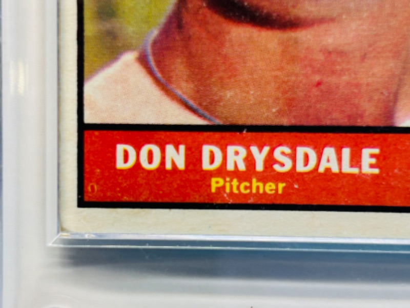 Photo 8 of 698948…1961 Don Drysdale card 260  in hard plastic case -wear from age