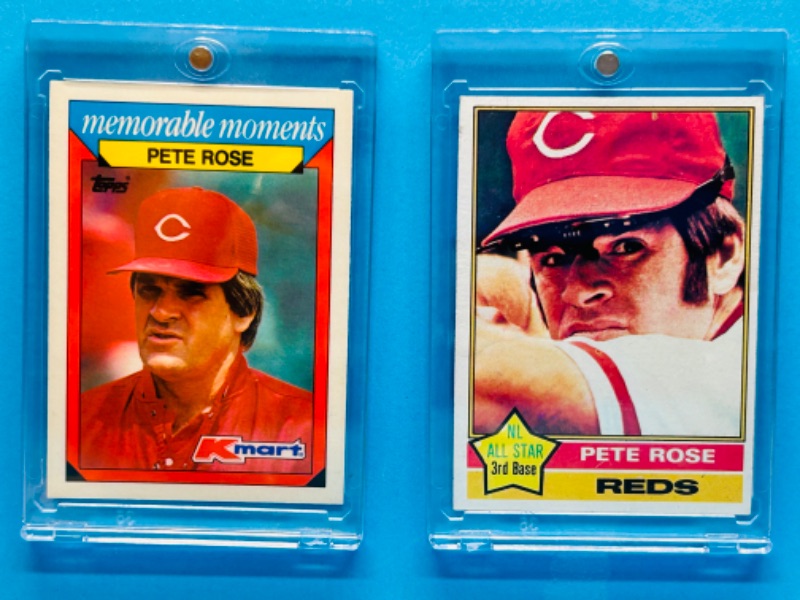 Photo 1 of 698953…2 Pete Rose cards  in hard plastic cases