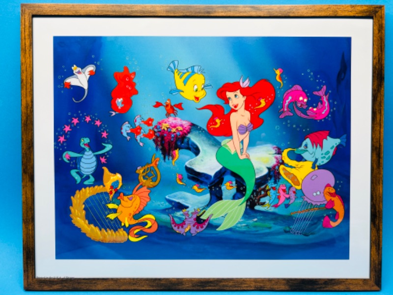 Photo 1 of 698979… Disney Little Mermaid lithograph in 11x14 frame 