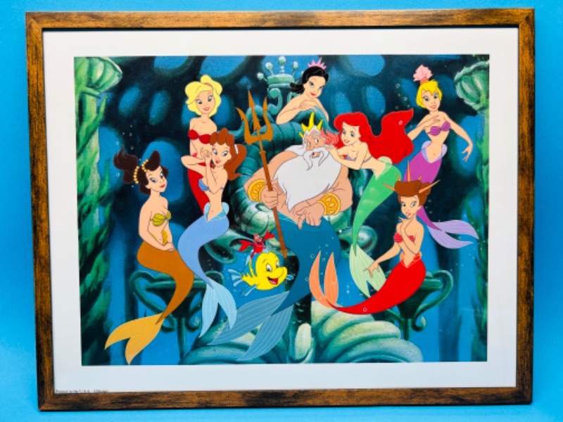 Photo 1 of 698981… Disney Little Mermaid lithograph in 11x14 frame 