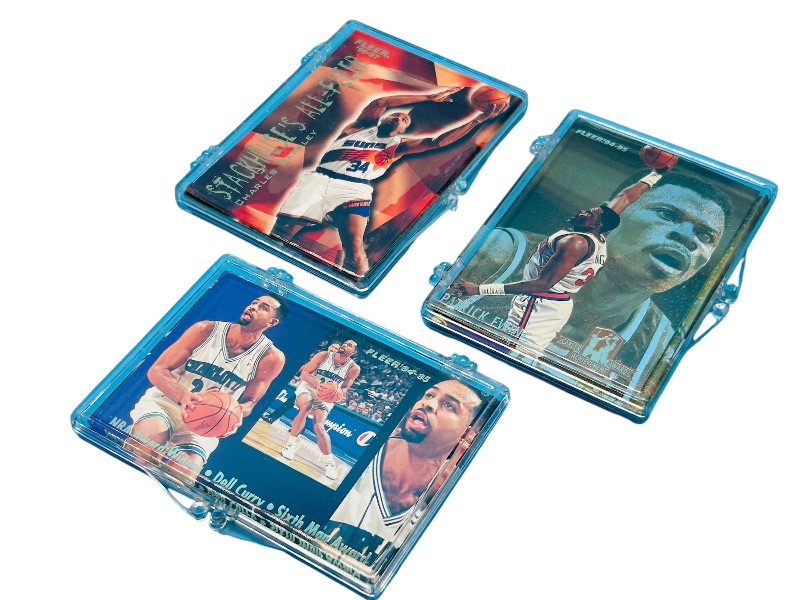 Photo 1 of 698989…3 basketball card sets in cases 1-4, 1-12, and 1-6