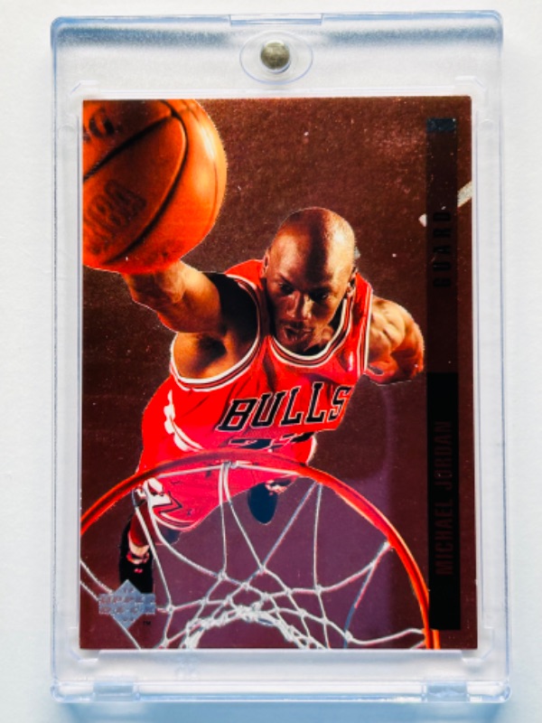 Photo 2 of 698991…Upper deck Michael Jordan behind the glass card G11  in hard plastic case