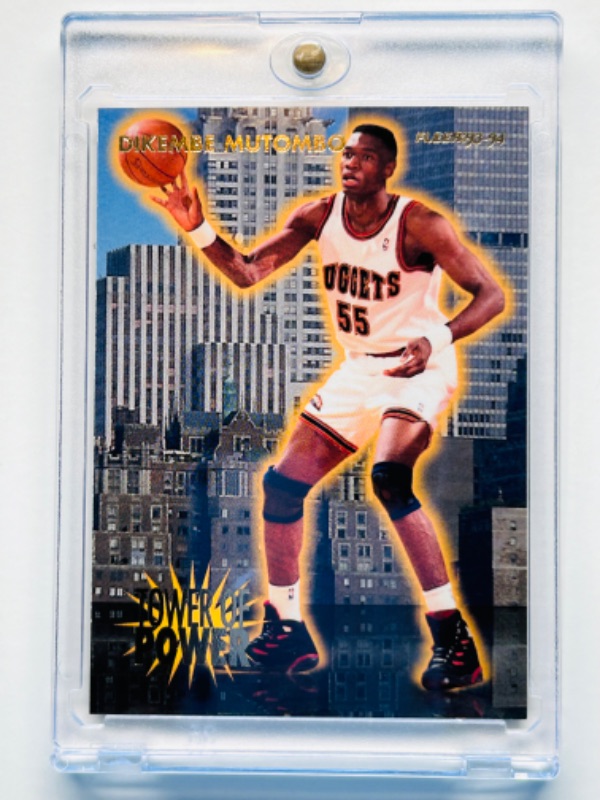 Photo 1 of 698993…Fleer Dikembe Mutombo tower of power card 18  in hard plastic case