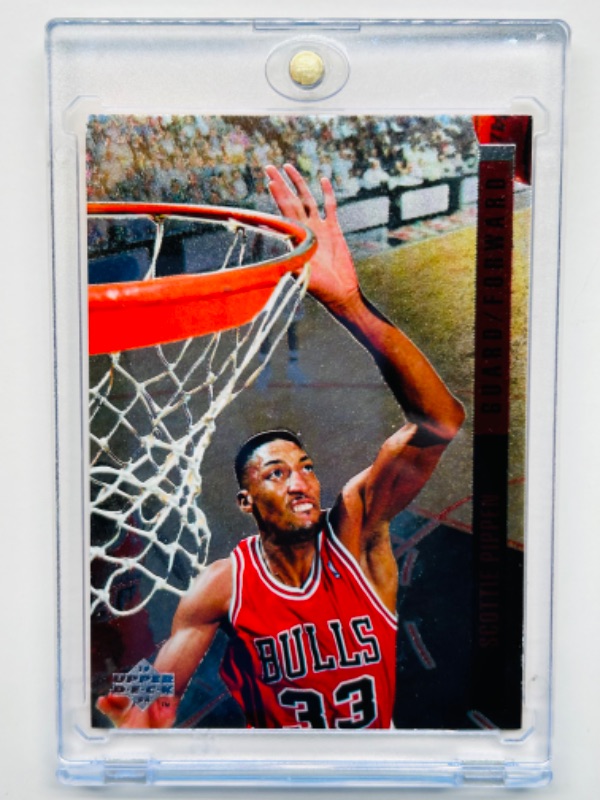 Photo 1 of 698997…upper deck scottie Pippen behind the glass card G 10 in  hard plastic case