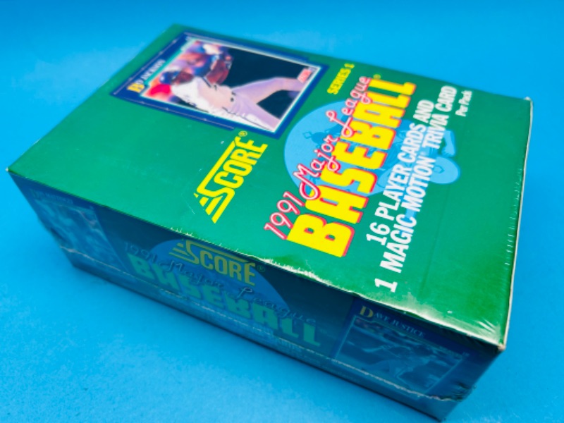 Photo 1 of 699005…sealed 1991 Score baseball card box series 1 with magic motion trivia cards