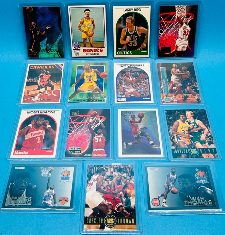 Photo 1 of 699007…15 collectible basketball cards in hard plastic sleeves 