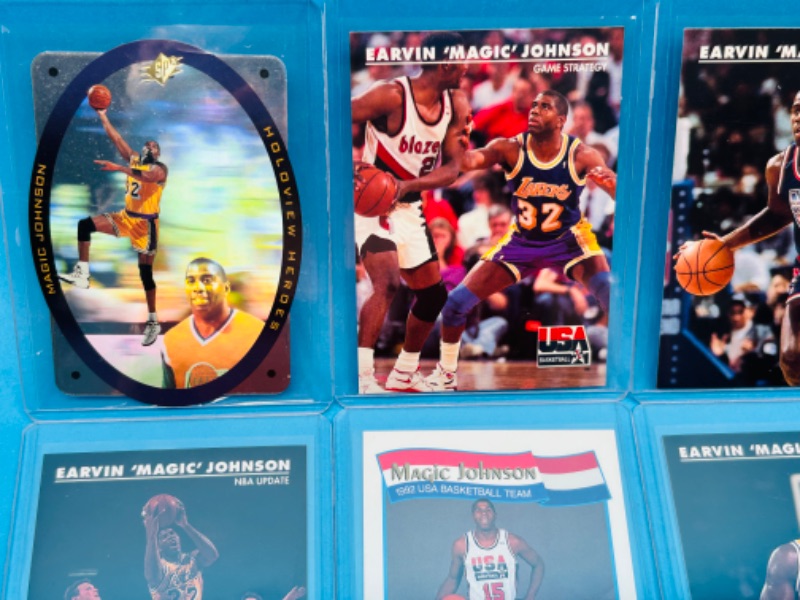 Photo 2 of 699019…8 Magic Johnson trading cards in  hard plastic sleeves