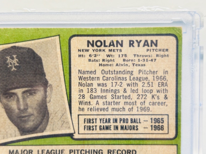 Photo 7 of 699031…RARE -1971 Topps Nolan Ryan card 513 in hard plastic case 