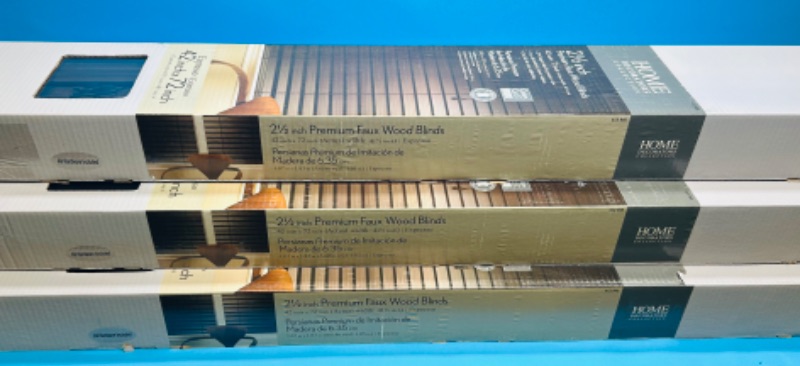 Photo 1 of 699043…  3 premium faux wood 2 1/2” window blinds espresso color 42”x72”