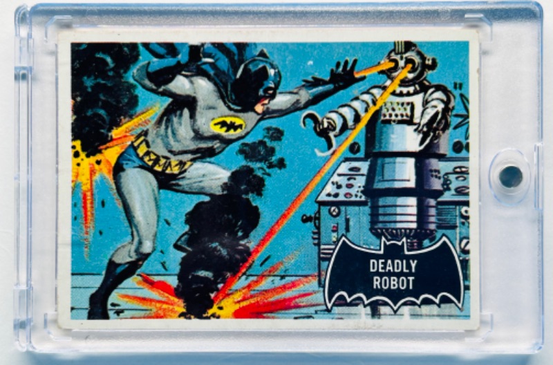 Photo 1 of 699060…vintage 1966 Batman card 47 Deadly Robot card in hard plastic case