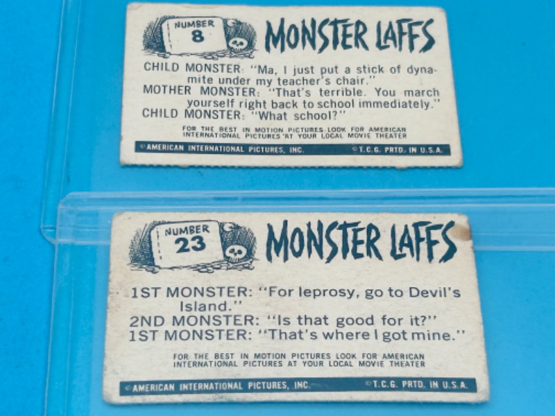 Photo 2 of 699062…vintage 1960’s Monster Laffs cards in hard plastic sleeves 