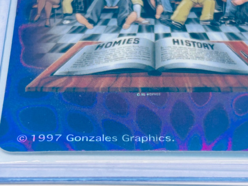 Photo 2 of 699063…1997 Gonzalez Graphics holographic vending Homies/lowriders stickers in hard plastic sleeves 