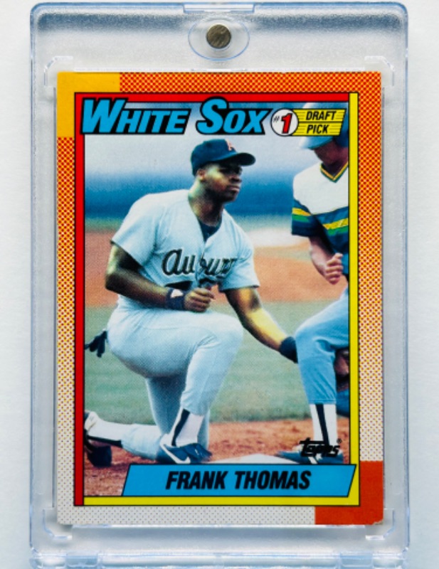 Photo 1 of 699064…topps Frank Thomas Rookie card 414 in hard plastic case 