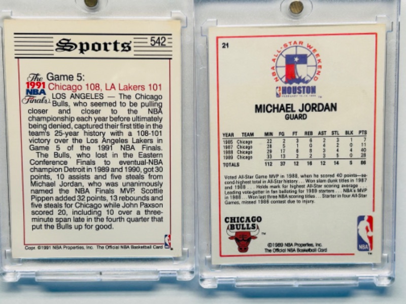 Photo 2 of 699075…2 Michael Jordan cards  in hard plastic cases