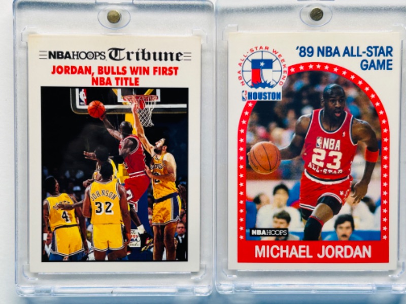 Photo 1 of 699075…2 Michael Jordan cards  in hard plastic cases