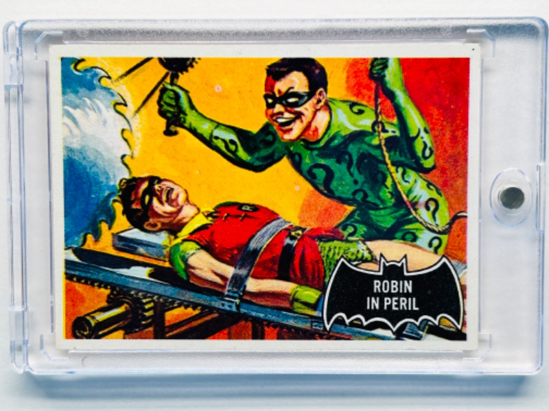 Photo 1 of 699078…vintage 1966 Batman card 42 Robin in Peril  in hard plastic case