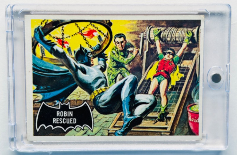 Photo 1 of 699080…vintage 1966 Batman card 38 Robin Rescued  in hard plastic case