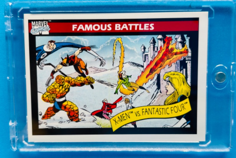 Photo 1 of 699081…Marvel Comics 1990 famous battles card 101 in hard plastic case 