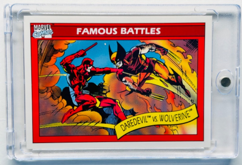 Photo 1 of 699086…marvel comics 1990 famous battles card 109 in hard plastic case