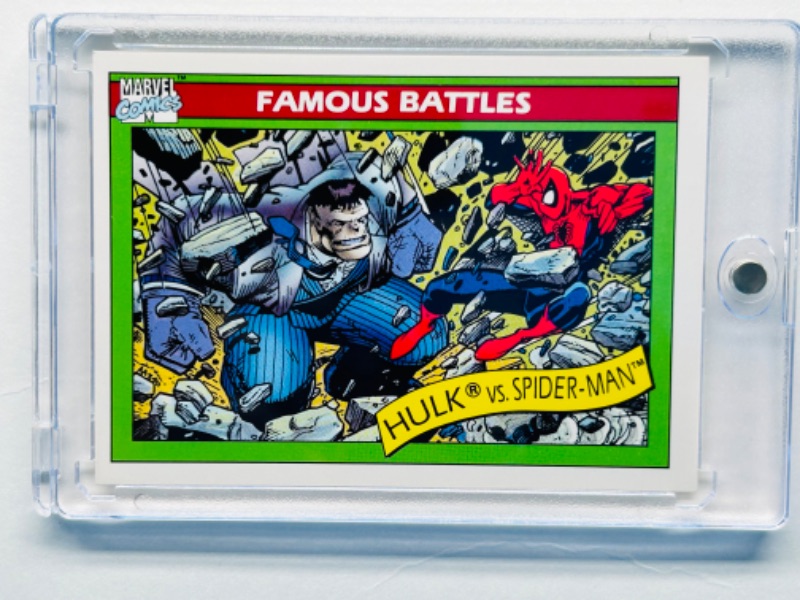 Photo 1 of 699087… marvel comics famous battles card 114  in hard plastic case 