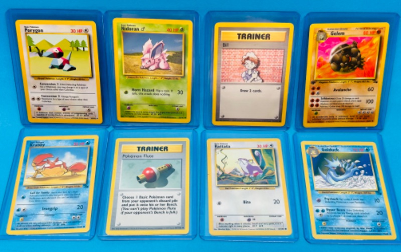 Photo 1 of 699108…8 Pokémon trading cards in hard plastic sleeves 