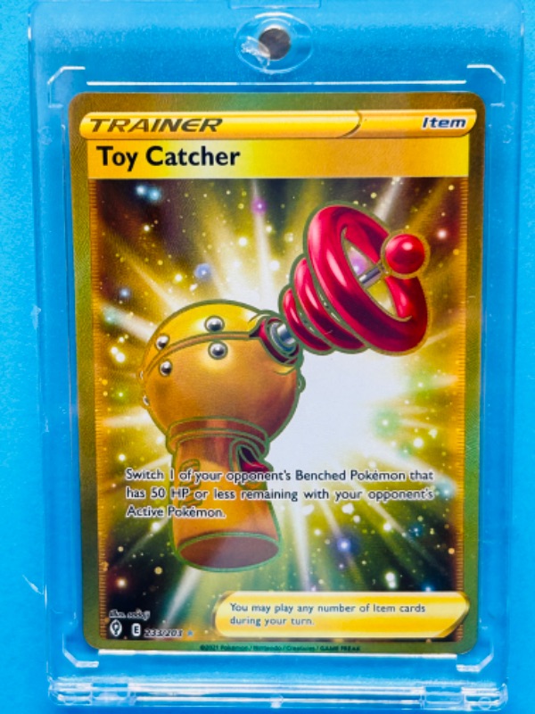 Photo 1 of 699111…RARE Pokémon full gold art holofoil toy catcher secret card 233/203 in hard plastic case 