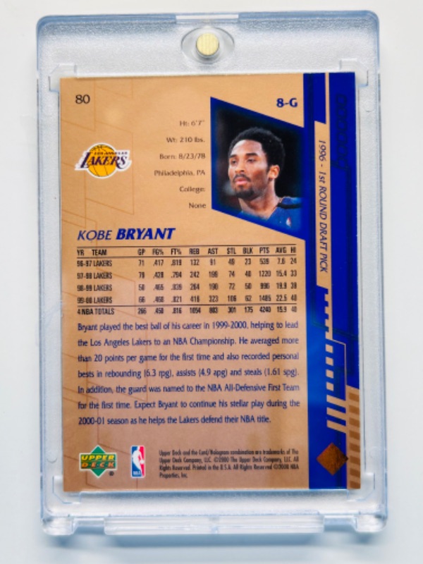 Photo 2 of 669127…upper Deck Kobe Bryant card 80 in hard plastic case