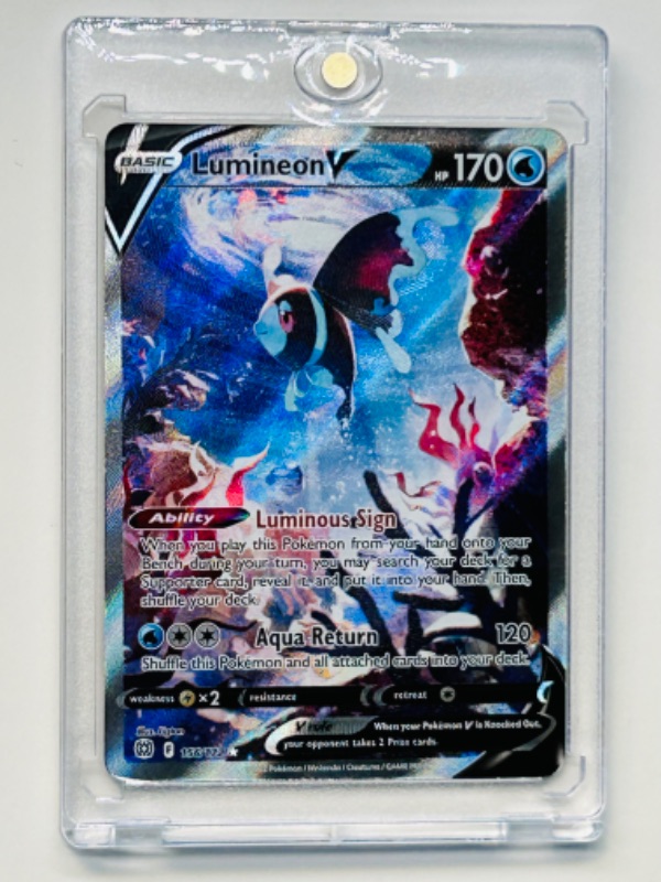 Photo 1 of 669133…Pokémon Lunineon V holo card  156/172 in  hard plastic case