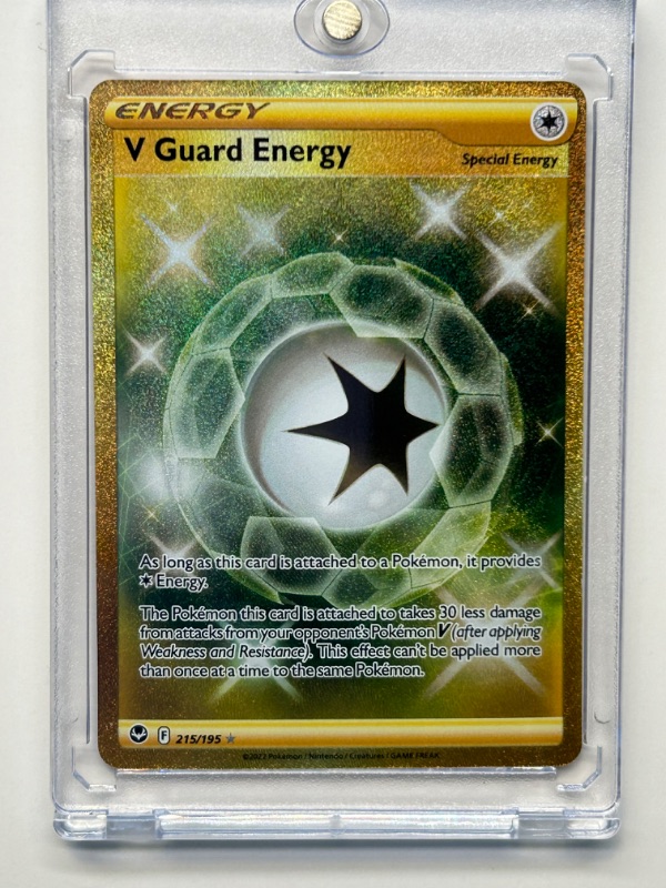 Photo 2 of 669137…Pokémon holofoil guard energy card 215/195 in  hard plastic case