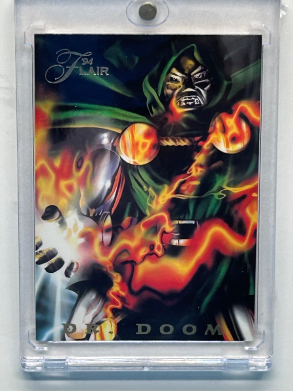 Photo 1 of 669139…Flair Dr.Doom power blast card 18 in  hard plastic case