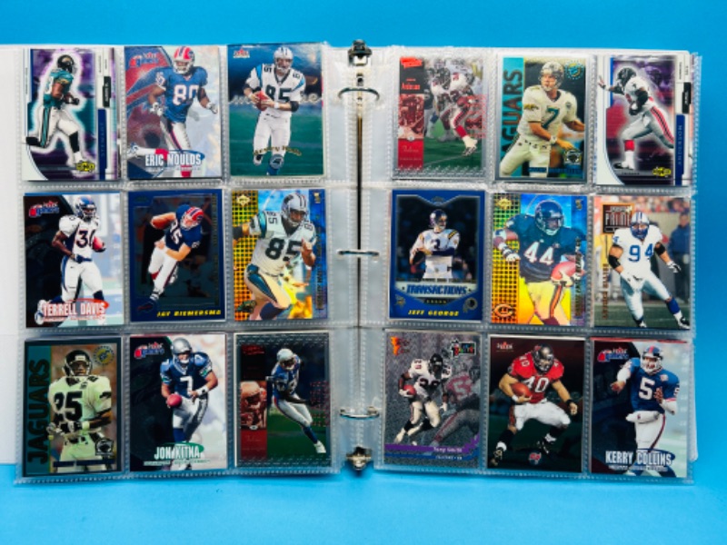 Photo 4 of 699148…252 mixed football refractor, chrome, foil and holo cards in binder