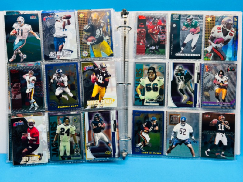 Photo 3 of 699148…252 mixed football refractor, chrome, foil and holo cards in binder