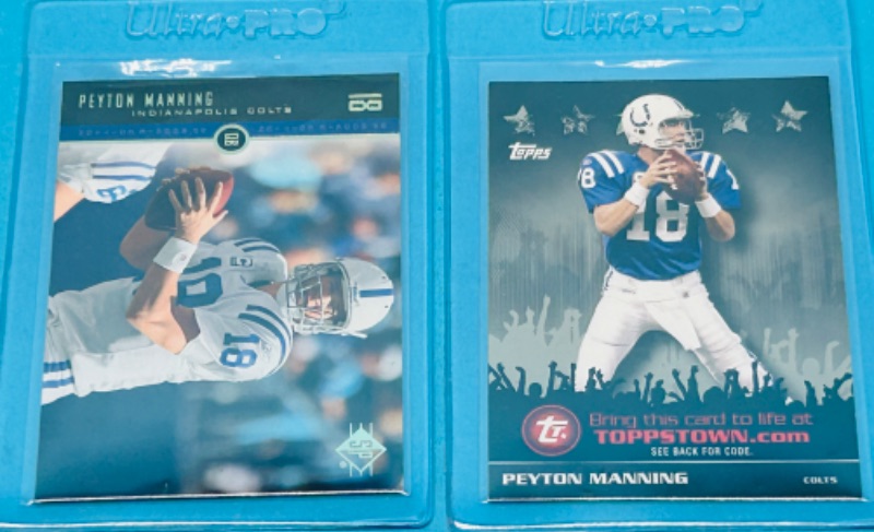 Photo 1 of 699165…2 Peyton Manning cards in hard plastic sleeves 