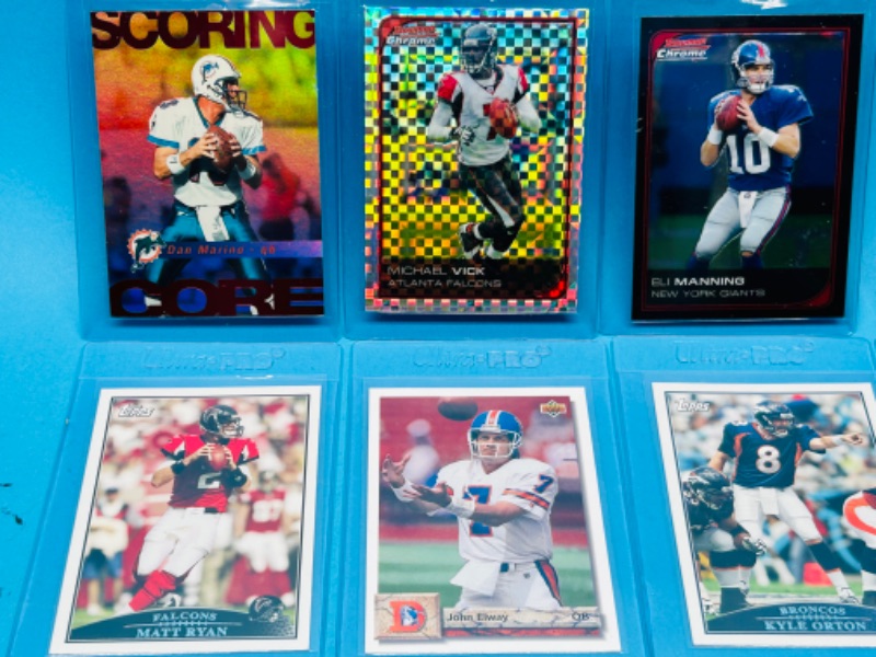 Photo 2 of 699166…8 football quarterback cards in hard plastic sleeves 