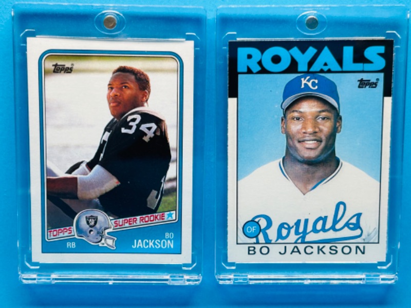 Photo 1 of 699167…2 Bo Jackson Rookie cards in hard plastic cases 