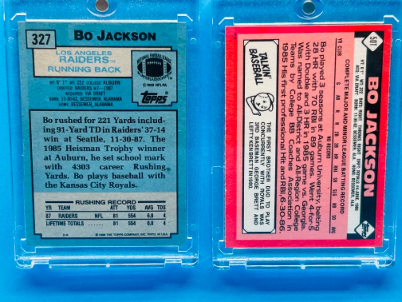 Photo 2 of 699167…2 Bo Jackson Rookie cards in hard plastic cases 