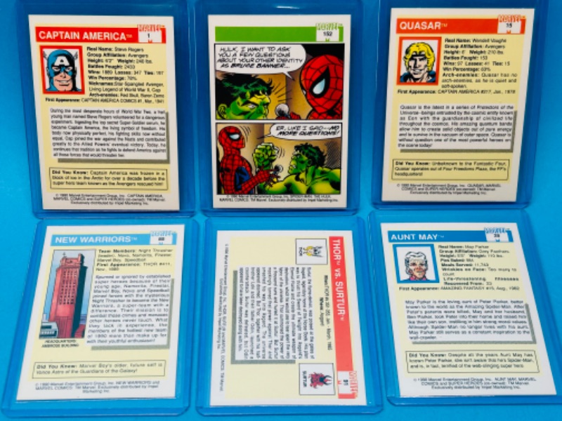 Photo 2 of 699179…6 vintage Marvel comic cards in hard plastic sleeves 