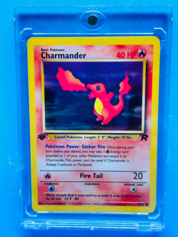 Photo 1 of 699197…Pokémon charmander card 50/82 in hard plastic case 