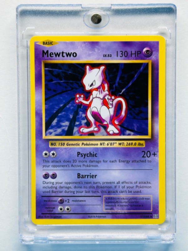 Photo 1 of 699199…Pokémon Mewtwo card 51/108  in hard plastic case 