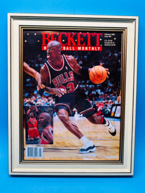 Photo 1 of 699228…Beckett 1996 framed magazine featuring Michael Jordan 